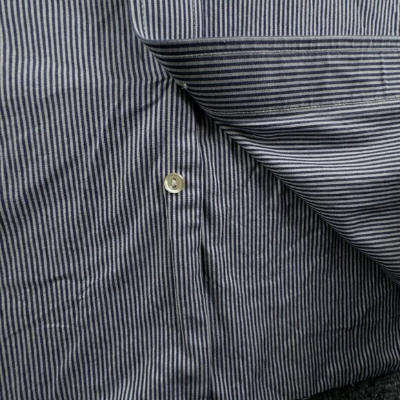 Eton Button Up Shirt Long Sleeve Men Cotton Striped Blue Contrast Non Iron 16.5 - Picture 11 of 16